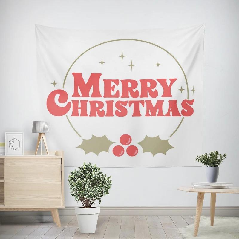 New Year Christmas White Bear Pattern Living Room Bedroom Decorative Tapestry