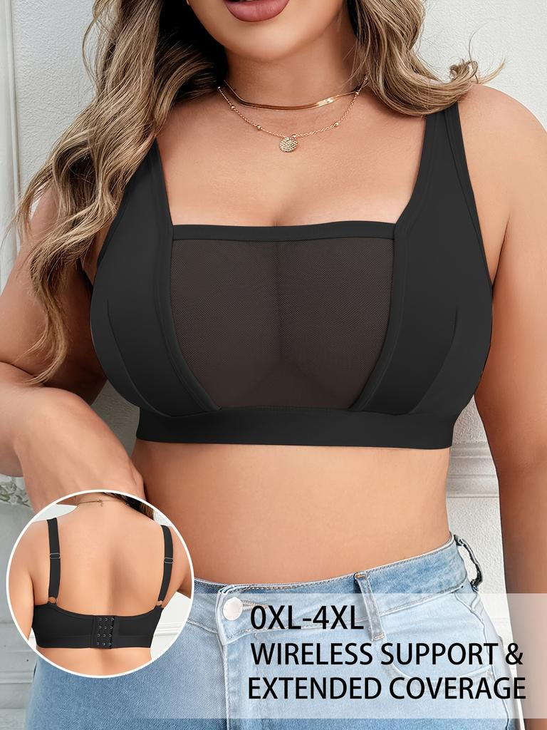 Sheer Mesh Deep V Bra Ultra‑Thin No‑Padding Sexy Lingerie for Women