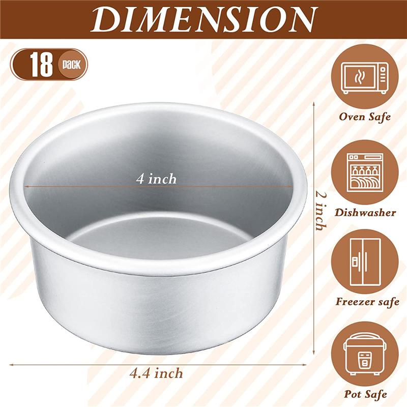 ABIYY-18 Pieces 4 Inch Small Cake Pan Mini Round Cake Pans for Baking Cake Pans Cheese Cake, Pizza, Quiche