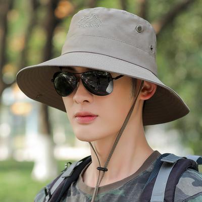 Fisherman's Hat Men's Spring/Summer Sunshade Hats Outdoor Mountaineering Folding Sun Hat Men's Face Covering Strap Fishing Hat