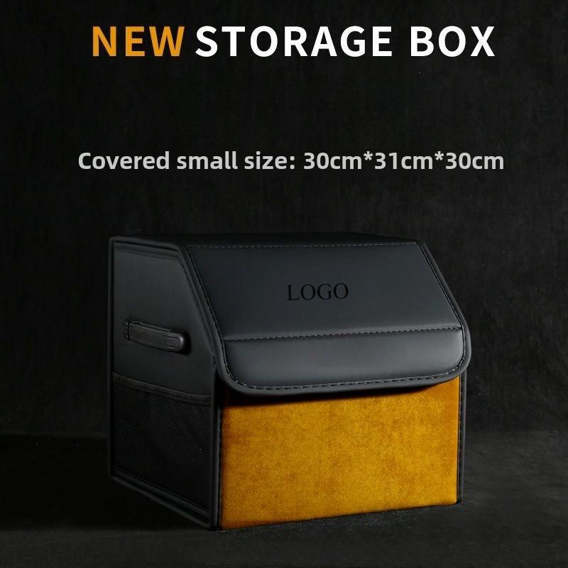 Car Large Capacity Storage Box Trunk Multifunctional Folding Leather Material Storage Box Suitable for Polestar 1 2 3 4