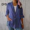 Women Suit Coat Lapel Long Sleeve Single Button Loose Fit Coat Solid Color Thin Work Office Suit Jacket Workwear
