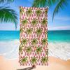 Starry Night Palm Tree Beach Towel Gradient Background Quick Dry Towel for Summer Vacation