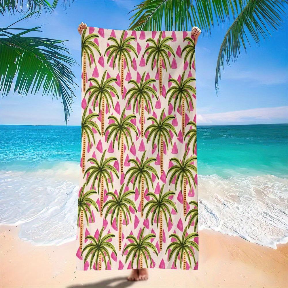 Starry Night Palm Tree Beach Towel Gradient Background Quick Dry Towel for Summer Vacation