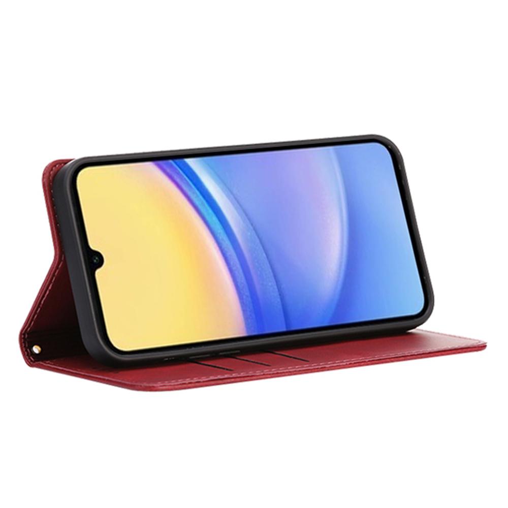 For Samsung Galaxy A16 4G/5G Case Wallet Calf Texture Leather Phone Cover with Hidden Magnetic Closure