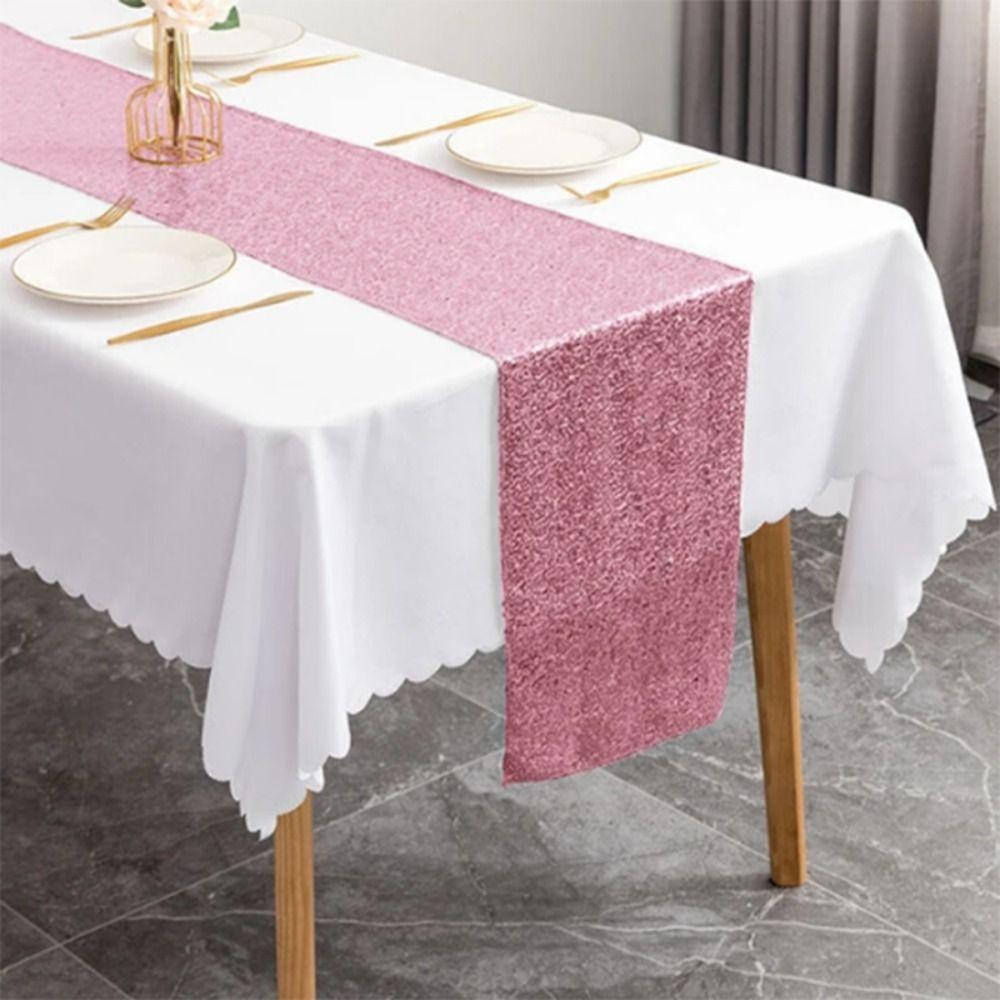 Glitzer Pailletten Tischläufer Rechteckige Tischdekoration Glitzernde Tischdecke Hotel