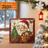 Santa Claus Snowman Patterns Colorful Acrylic Suncatcher, Stained Glass Style Christmas Hanging Ornaments, Durable Pieces Cat Pattern Sun Catcher