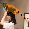 Skin Friendly Plush Toy Realistic Iguana Toy, 80cm Lifelike Lizard Stuffed Animal with Soft Funny Prank Gift for Kids Fur, Long Tail Decor,