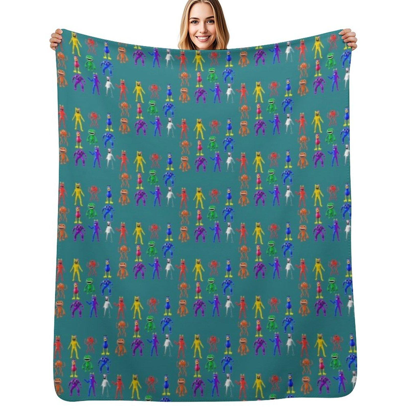 Exquisite Fashion Items Unisex Garten Of Banban Logo And Characters Horror Games (2) Throw Blanket Warm Plush Fuzzy Blanket For Living Room