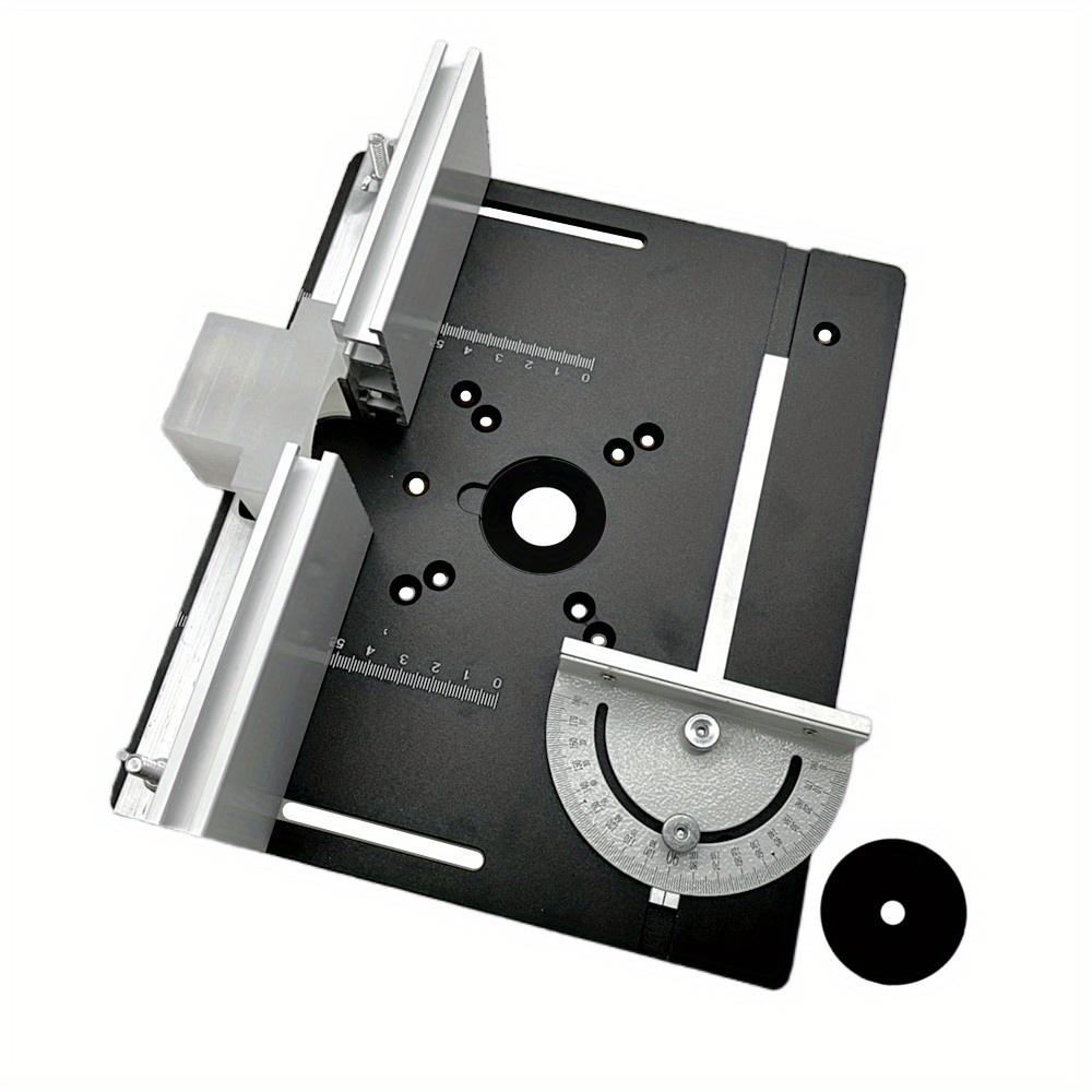 

Woodworking Router Table Insert Plate, Aluminum Mounting Plate with Miter Slot Guide and Fixing Bracket for Trimming Machine