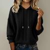 Dames Zachte Hoodies Gebreide Pullover met Capuchon en Trekkoord