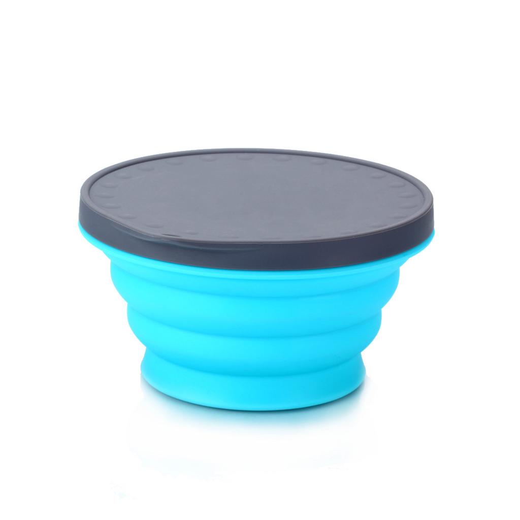 Folding Silicone Bowl Portable Lunch Box Microwave Safe Bento Crisper Retractable Travel Bowl for Instant Noodles Outdoor
