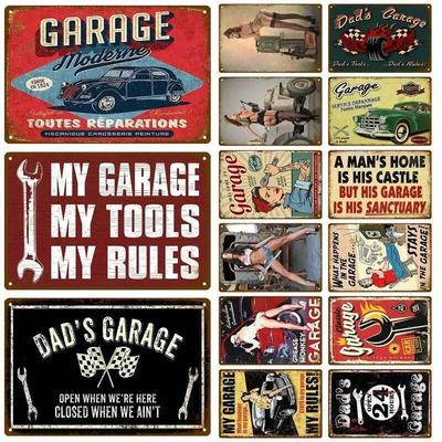 Garage House Plaque Metal Poster Tin Sign Plate Posters Vintage Retro Aesthetic Room Decor Wall Art Decoration 26T0104 26T0104