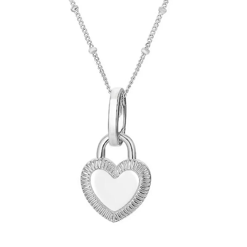 

Huitan Korean Fashion Black/White Enamel Heart Necklace for Female Fancy Beads Chain Copper Color/Gold Color Statement Zircon
