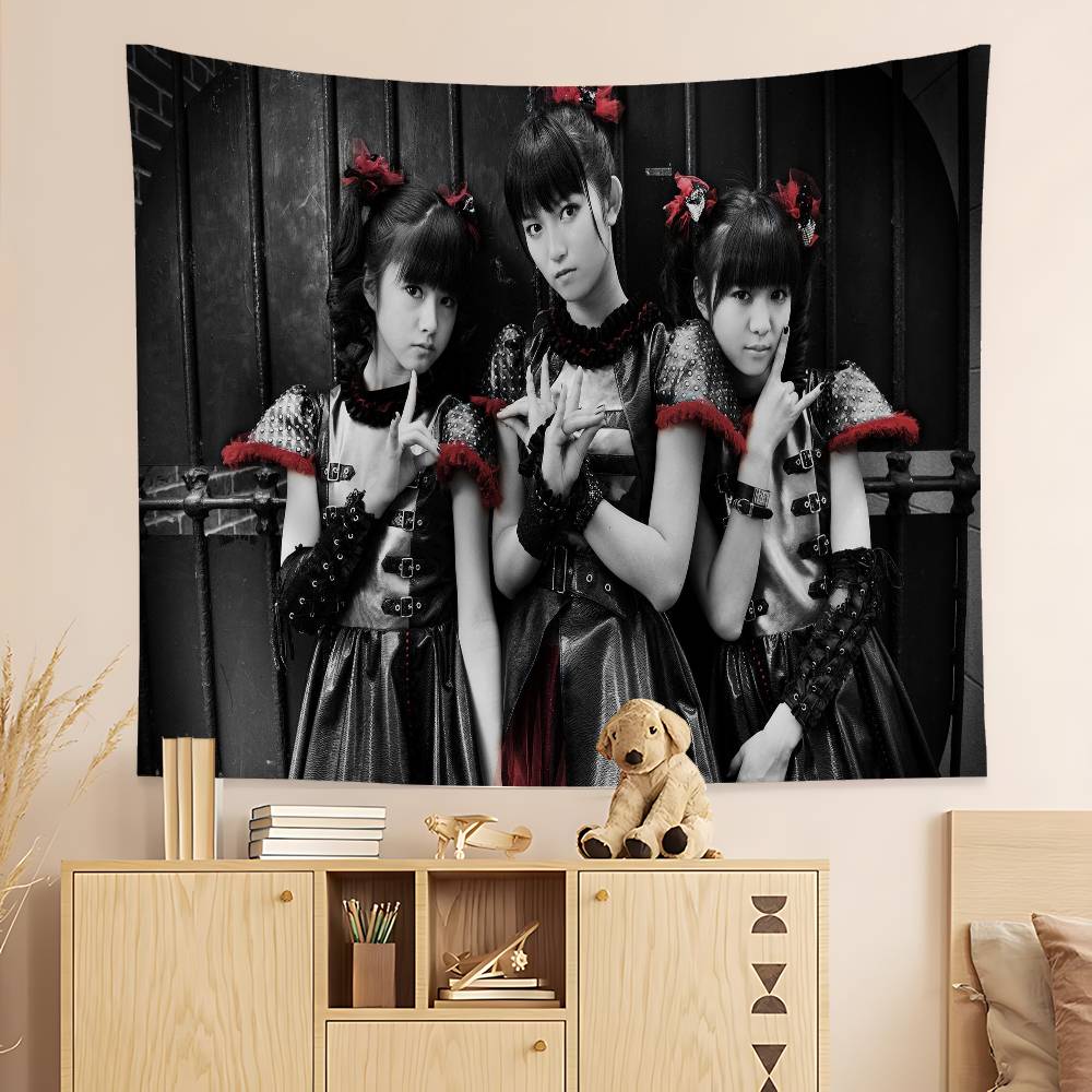 Classic Kawaii Metal Band B-Babymetal Colorful Tapestry Wall Hanging Cheap Hippie Wall Hanging Bohemian Wall Tapestries