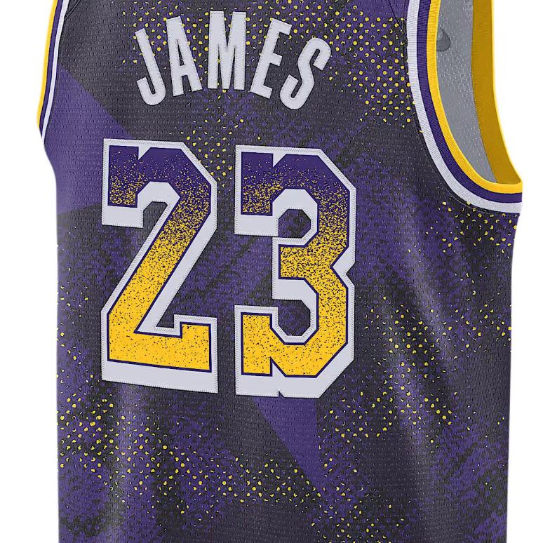 Nike Colaboração X NBA Los Angeles Lakers Dri-Fit LeBron James 23 Swingman Select Series Camiseta de Basquetebol de Malha Confortável Unissex jersey HJ4066-504