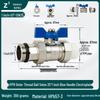 All-Copper 1-Inch PPR Male Thread Ball Valve Splitter with Thickened Live Joint Outlet/Inlet Switch