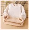 2026 Year of the Horse Red Fleece-Lined Sweatshirt for Kids - Warm, Thick, Round Neck Pullover