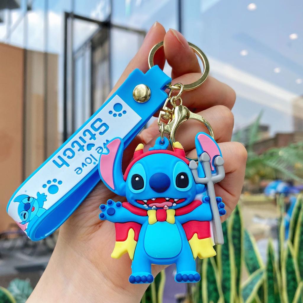 Cute Stitch Keychain Halloween Series Key Chain Backpack Pendant Accessories Gifts