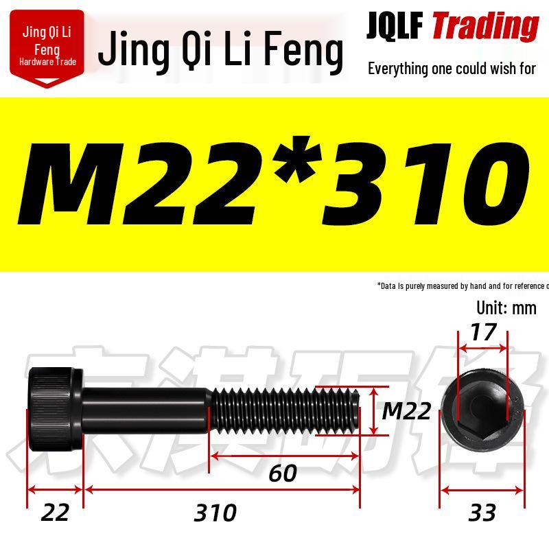 M20-M27 High Strength Blackened Hex Socket Head Cap Screw with Knurled Cylindrical Half Thread