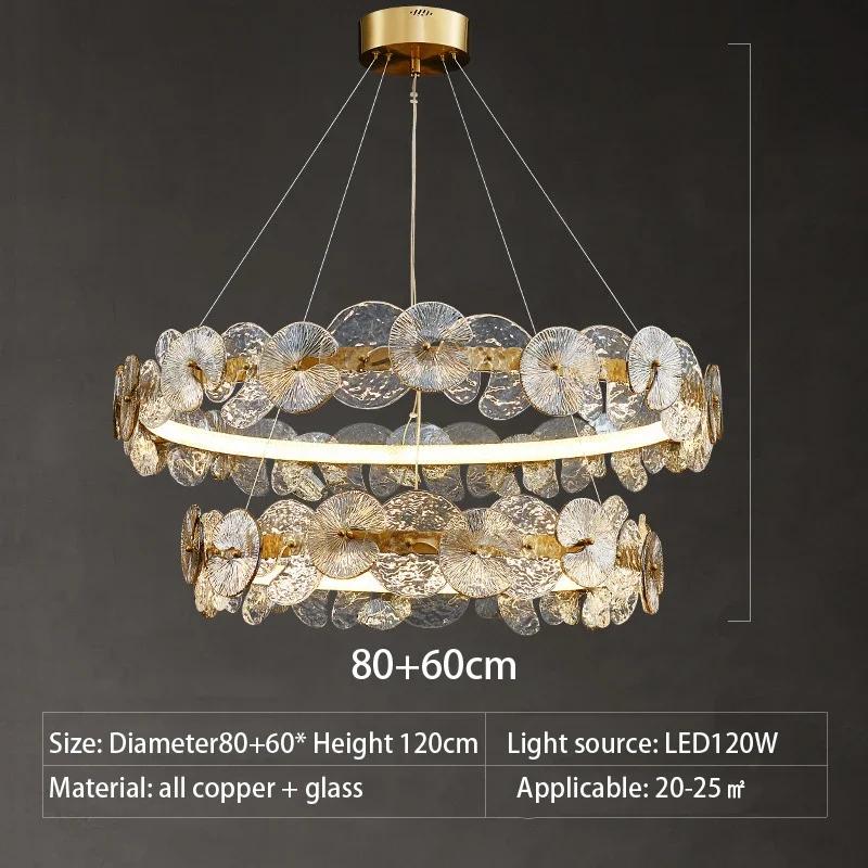 Nordic modern luxury LED chandelier living room dining room bedroom glass chandelier indoor lighting home decoration hanging