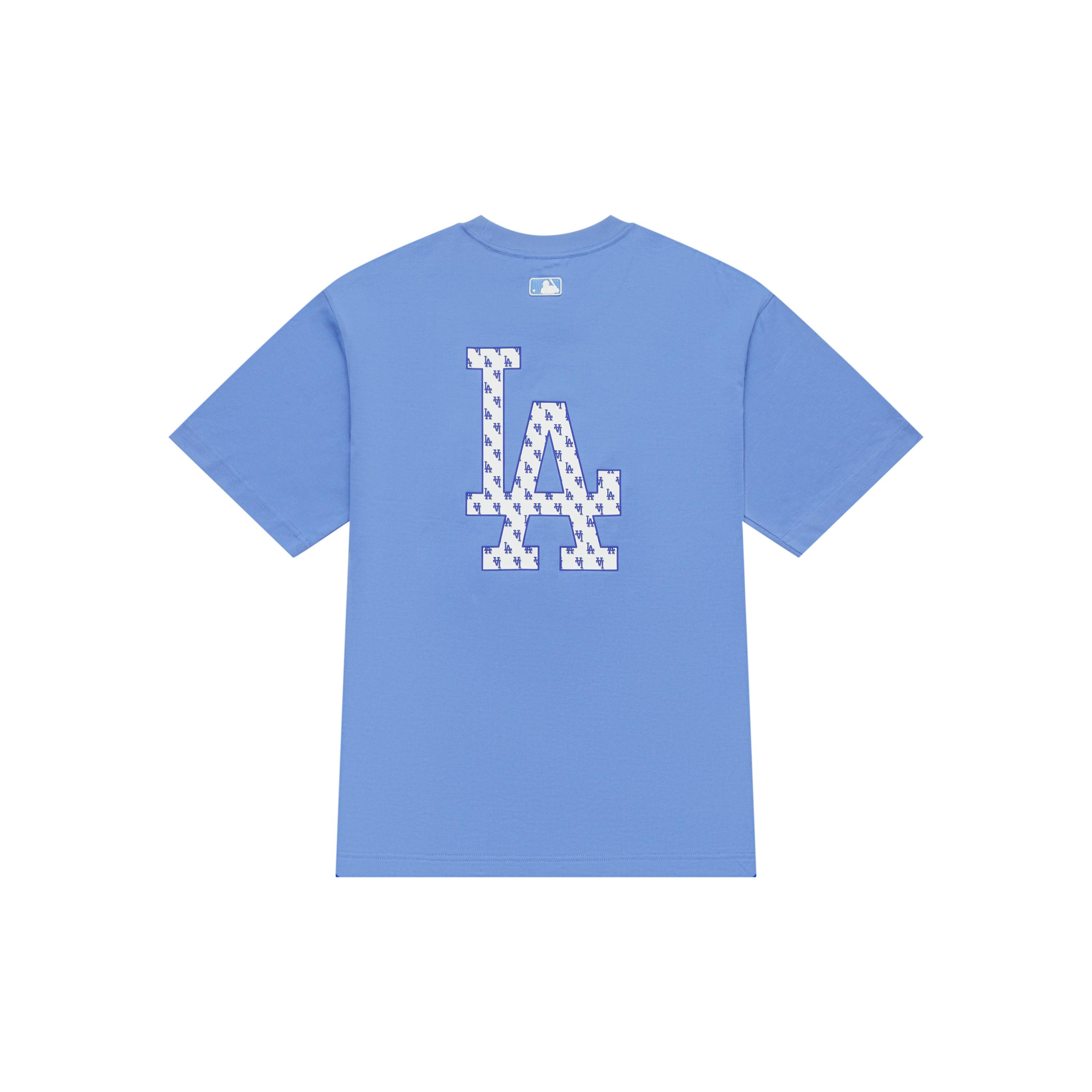 

New MLB MONOGRAM Collection Los Angeles Dodgers SS24 T Shirt Unisex Blue 3ATSM0343-07BLM XS