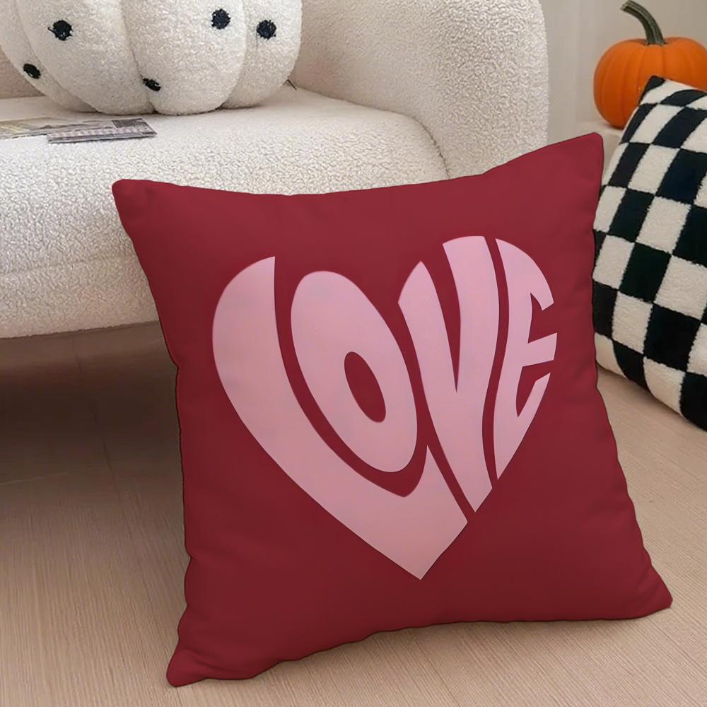 Heart Shape Cushion Cover Throw Pillow Cover Hidden Button Durable Polyester Chair Cushion