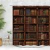 Vintage Library Shower Curtain Old Book Bookshelf Candle Magic Wooden Antique Polyester Fabric Bathroom Decora Curtain Washable