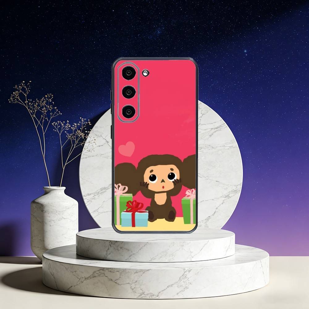Cartoon C-Cheburashka-es Phone Case For Samsung Galaxy A73,A72,A71,A70,A53,A52,A51,Others Soft Black Cover