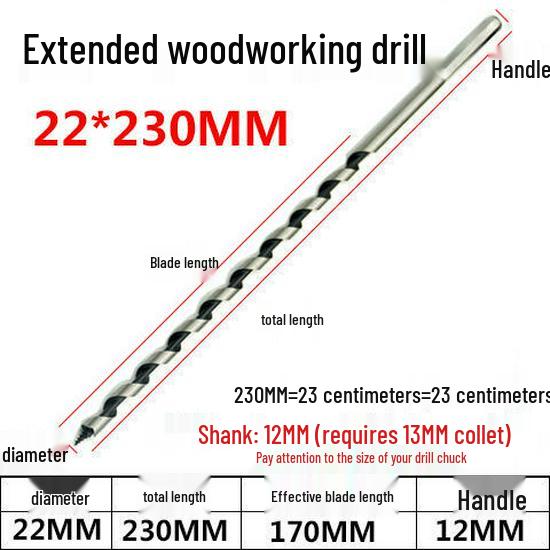 Extended Forstner Bit & Hex Shank Wood Drill, Twist & Door Lock Opener