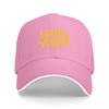 MAKC KOPX Logo Black Baseball Cap with Bold Yellow Design Streetwear Style Adjustable Hat for Urban Fashion Enthusiasts
