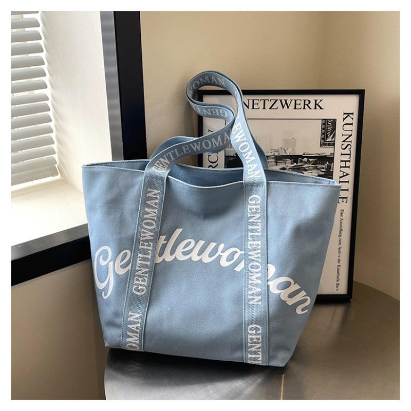 New simple large-capacity bag female alphabet canvas bag simple casual portable commuter tote bag