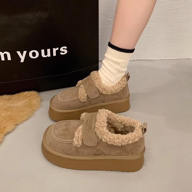 

thick-soled women s velvet thickened warm Doudou shoes new winter snow boots cotton shoes fluffy shoes 40