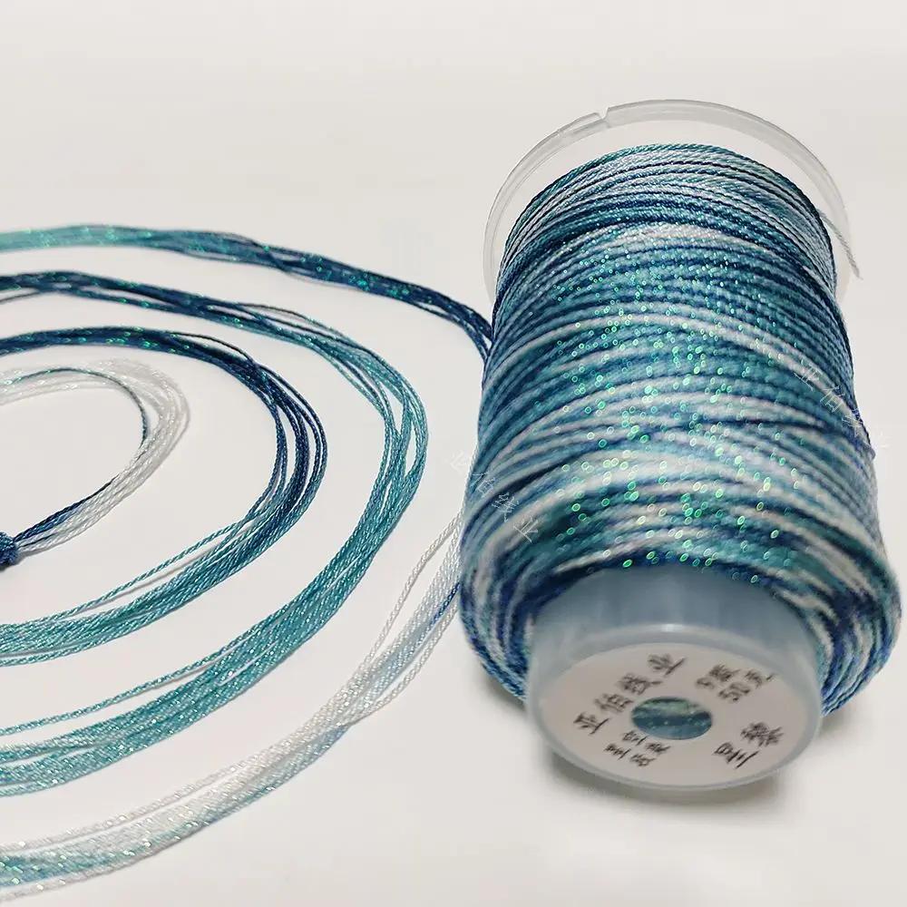 180 Meter/0,6 mm Regenbogenfarbenes Nähgarn, Farbverlauf Baumwollfaden für Armband, geflochtener Faden, Schmuckherstellung, Handarbeit