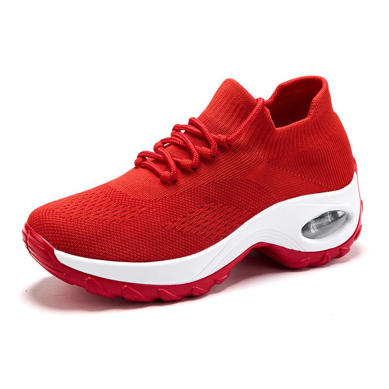 Fashion Yellow Mesh Platform Sneakers Thick Sole Breathable Casual Shoes Women Sneakers Knitting Socks Sneakers White Tennis Shoes