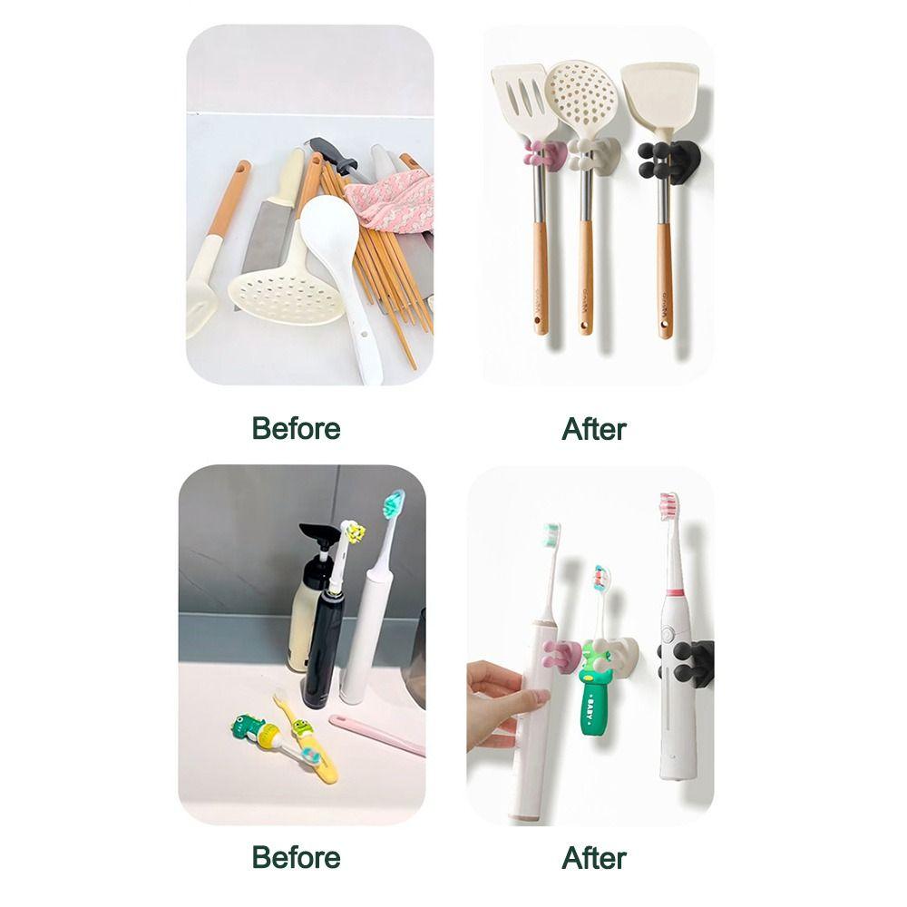 Silicone Wall Mounted Hook No Punch Razor Holder Creative Bathroom Organizer  Dorm