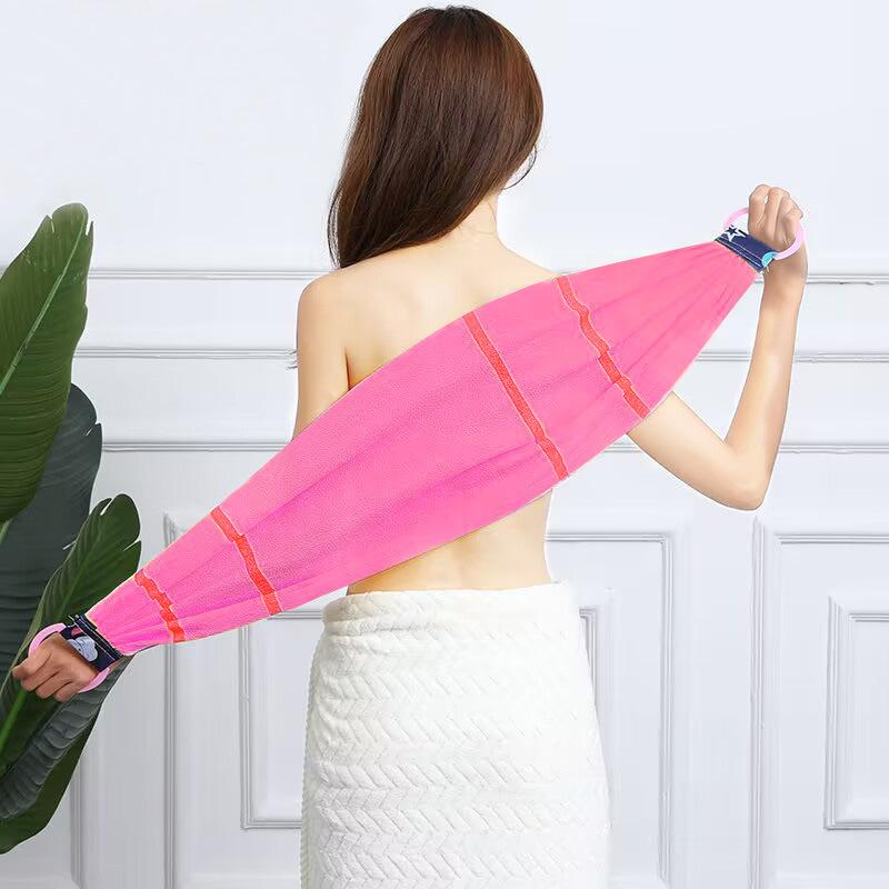 Praktisches langes Rückenwaschtuch für Damen und Herren, dehnbar, exfolierend, Körperpeeling, Waschlappen, Duschzubehör