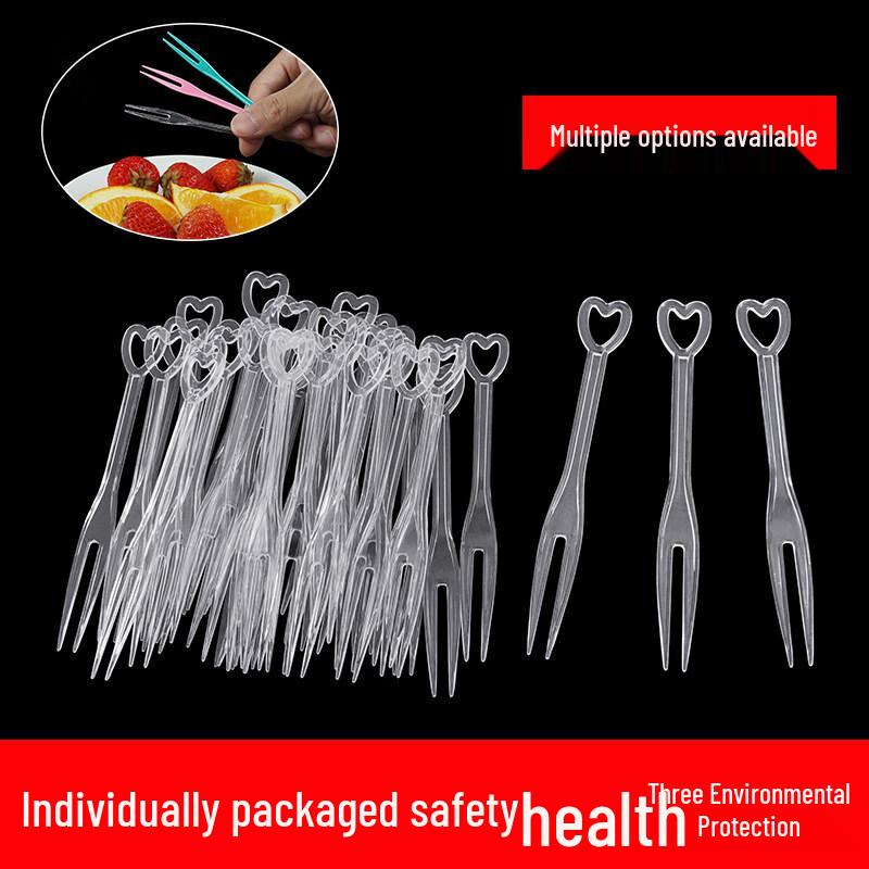 ZISIZ Disposable Individually Wrapped Plastic Fruit Forks