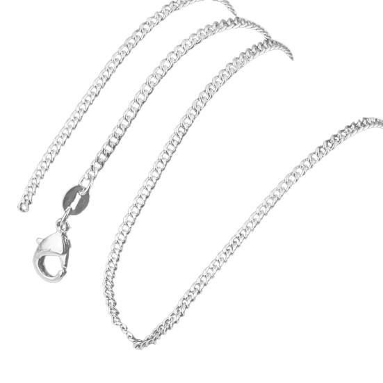 Hip Hop Silver Color Chain Necklace Copper Thick Long Unisex Necklace Jewelry Accessory