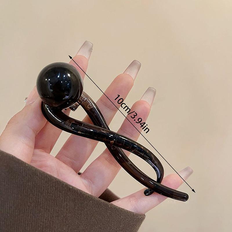 Retro Ponytail Twist Hair Clips  Pearl Shark Clip Hairpins Barrettes Hairgrip Hair Accessories For Women