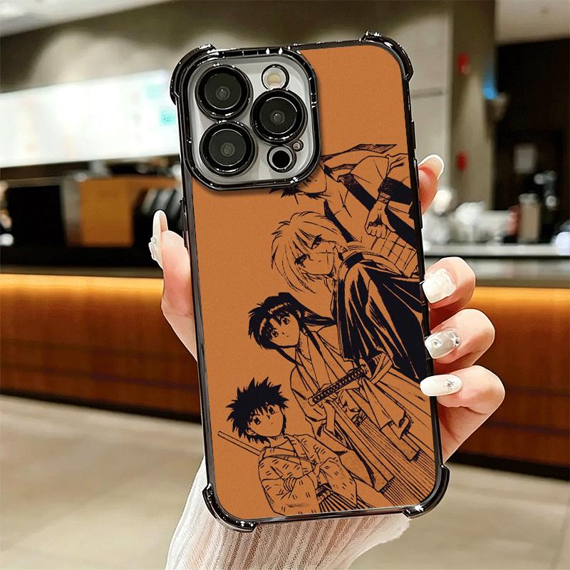 Rurouni Kenshin Anime Soft Phone Case For iPhone 15 16 17 Air 14 Pro Max 16E Plus 13 12 Mini Plating Anti-Fall Fundas