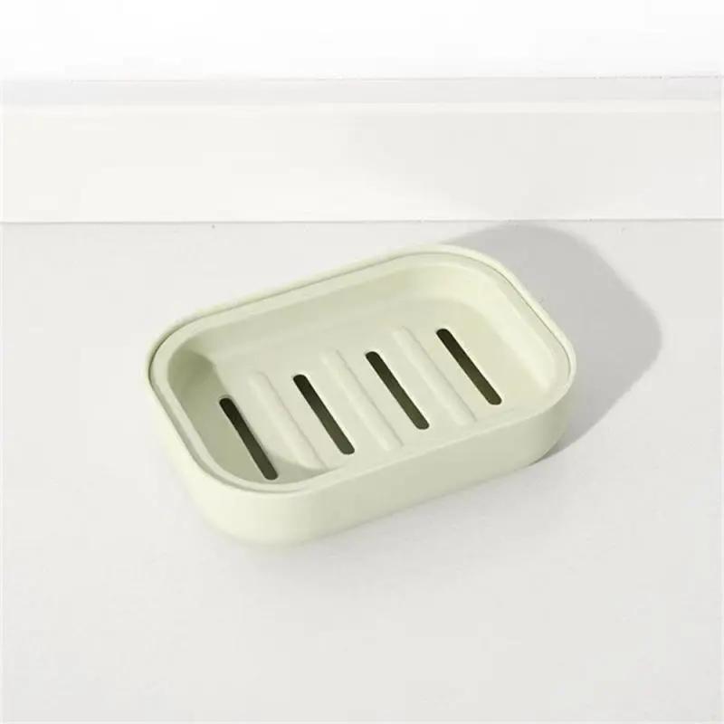 

1Pcs Portable Soap Dishes Double-layer Plastic Soap Box Household Bathroom Drain Soap Tray Bathroom Soap Box With Cover S