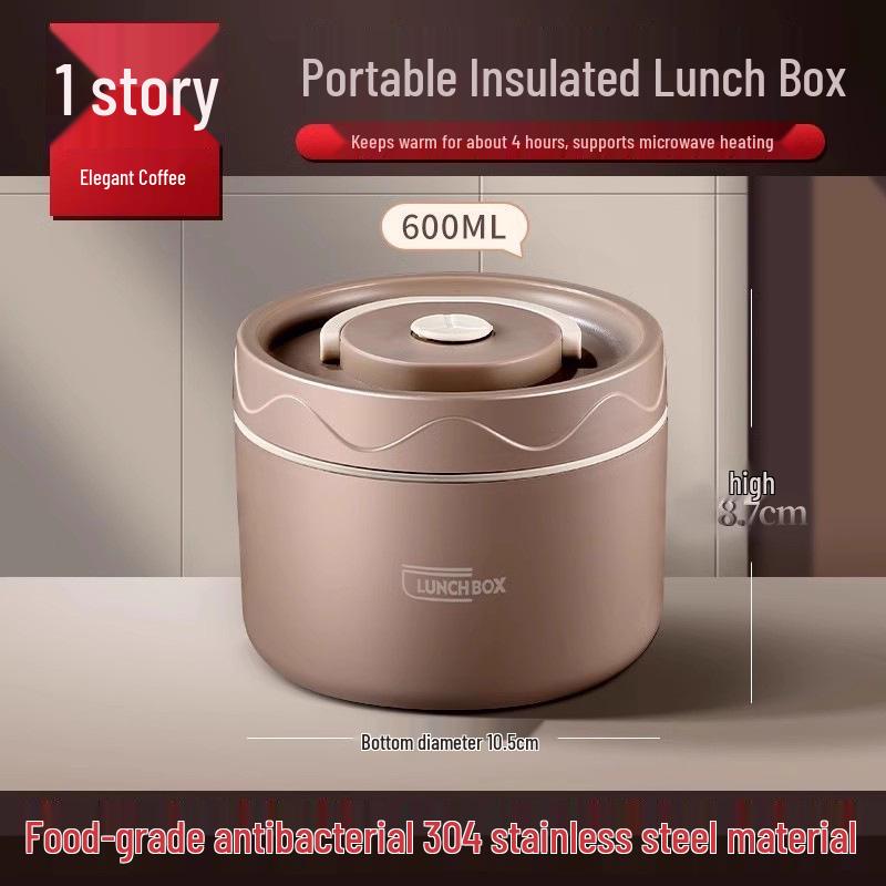 Extra Long Insulated Stainless Steel Bento Lunch Box - Microwaveable & Portable