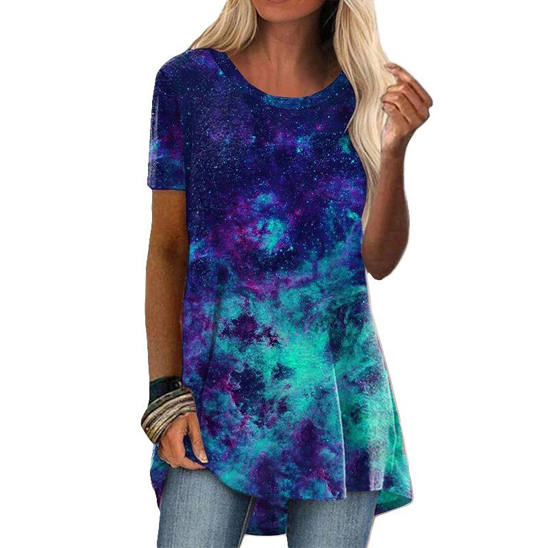 BITCED Women's Fashion Casual Short Sleeve O-Neck Blouses & Shirts