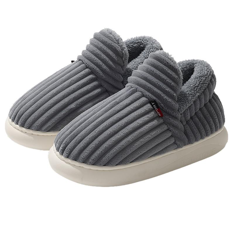 Bag heel cotton slippers winter large size indoor home household plush plush warm winter cotton shoes winter