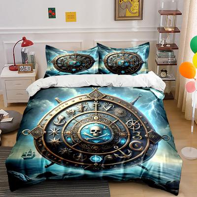 Skull, Symbols, Ship Wheel. Bedding Sets Duvet Cover Sets Duvet Covers Pillowcases(1 * Duvet Cover 2 * Pillowcases Without Duvet Insert)