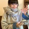 Solid Color Korean Style Cable Knit Scarf for Women - Warm Wool Neck Warmer for Autumn and Winter