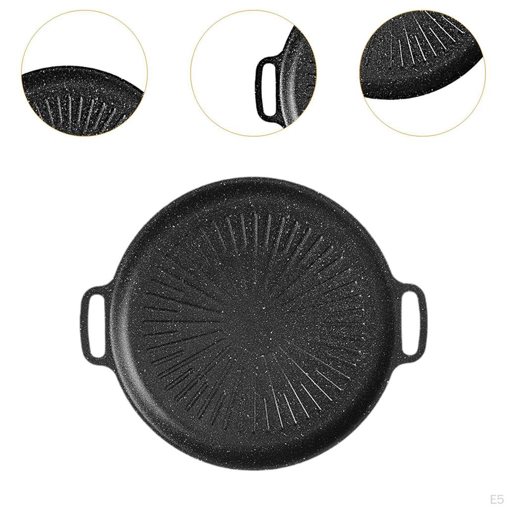 BBQ Frying Pan Practical Round Non-Stick Grill for Camping Indoor Outdoor Kitchen Pancake Meat