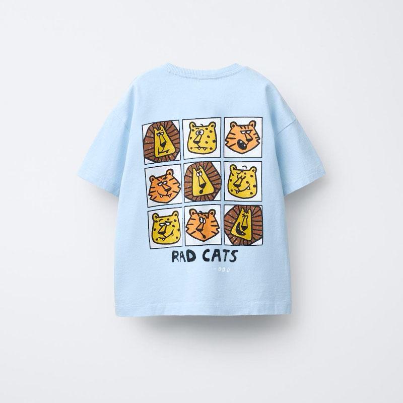 Cute Tees Casual Loose Short Sleeve Tops New Design Tops Summer Clothing Boys Girls Baby Simple Crewneck Tees Printing T-shirt