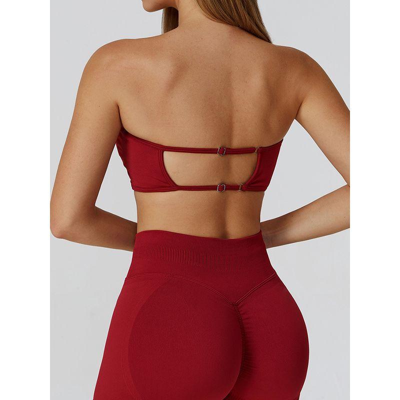 Fashion Sports Intimates Women's Shockproof Push-up Sexy Beauty Back Tube Top Yoga Vest Training Adjustable Workout Bra